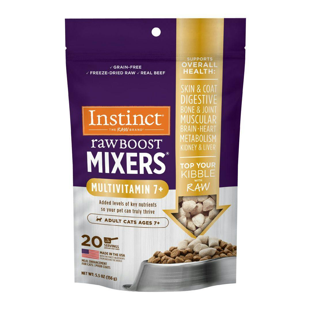 Instinct Raw Boost Mixers Multivitamin for Adult Cats Ages 7+ Freeze-Dried Food Topper, 5.5 oz. Bag